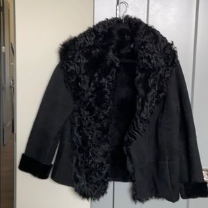 Vince size medium , black shearling/lamb jacket